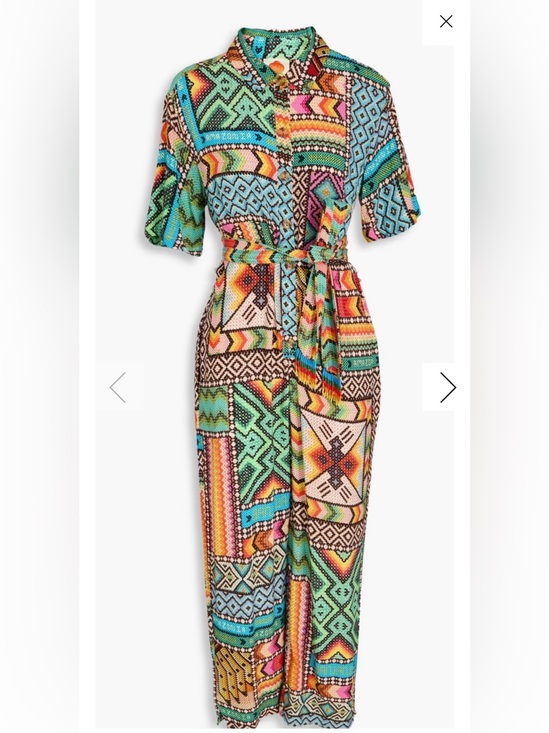 FARM Rio Pants - FARM Rio Banana Scarf Print Belted Jumpsuit